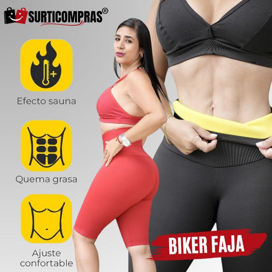 🔥BIKER CON FAJA NEOPRENO®️ 3 en 1 QUEMA GRASA ➕ MOLDEADORA ➕ LEVANTA COLA